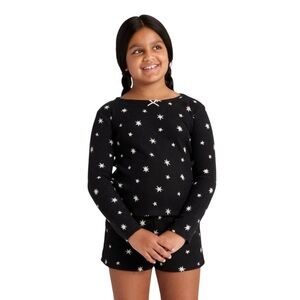 Cat & Jack 2 Piece Stars Waffle Knit Long Sleeve Pajama Set Size Large (10/12)